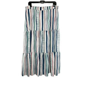 Lane Bryant Multicolor Striped Maxi Skirt Women's Plus Size 14/16